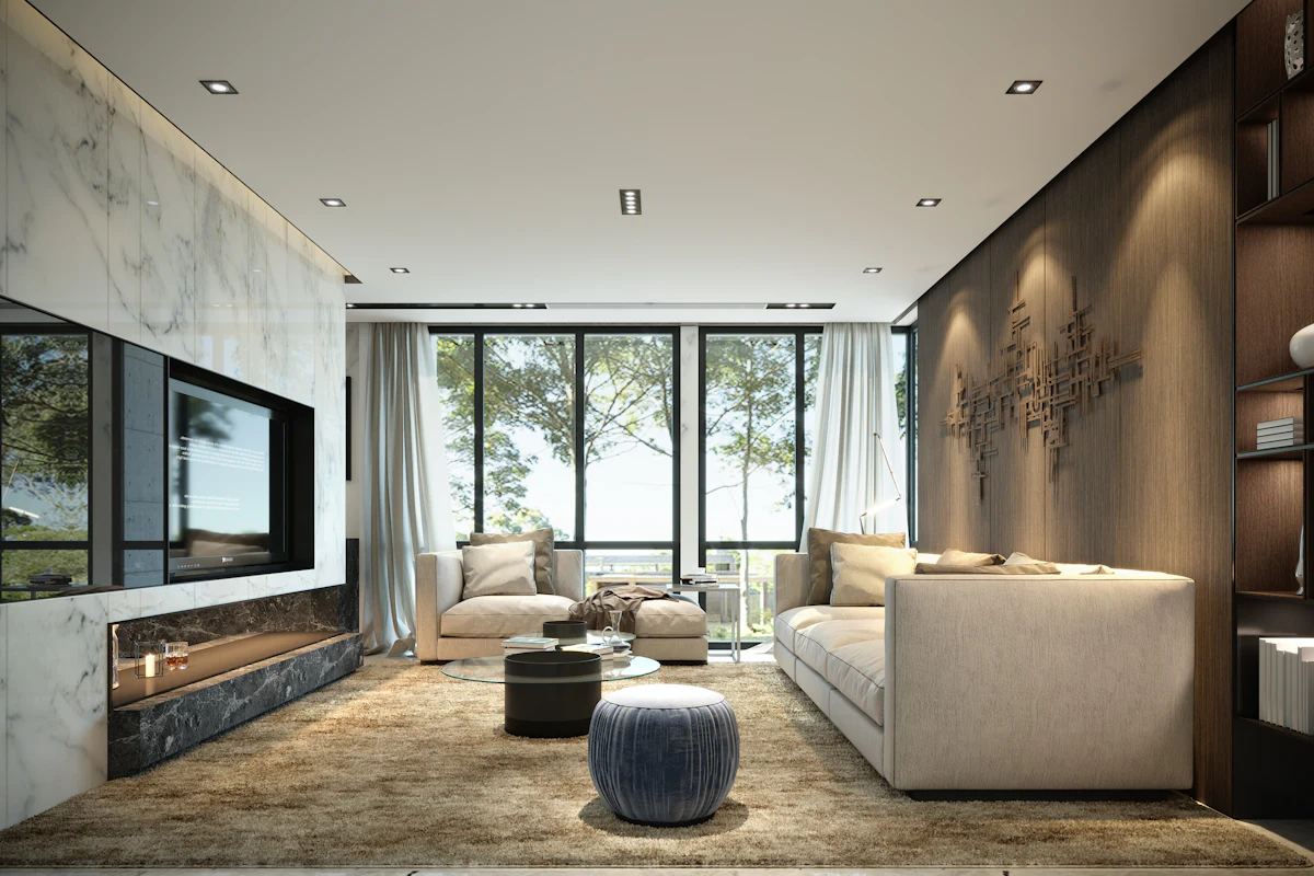 A bright, modern living room